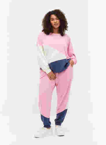 Sweatshirt med colour-block, C. Pink C. Blocking, Model image number 2