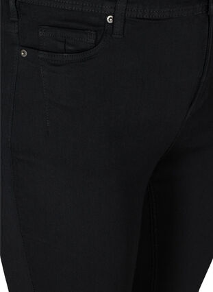 Cropped Amy Jeans med hög midja och dragkedja, Black, Packshot image number 2