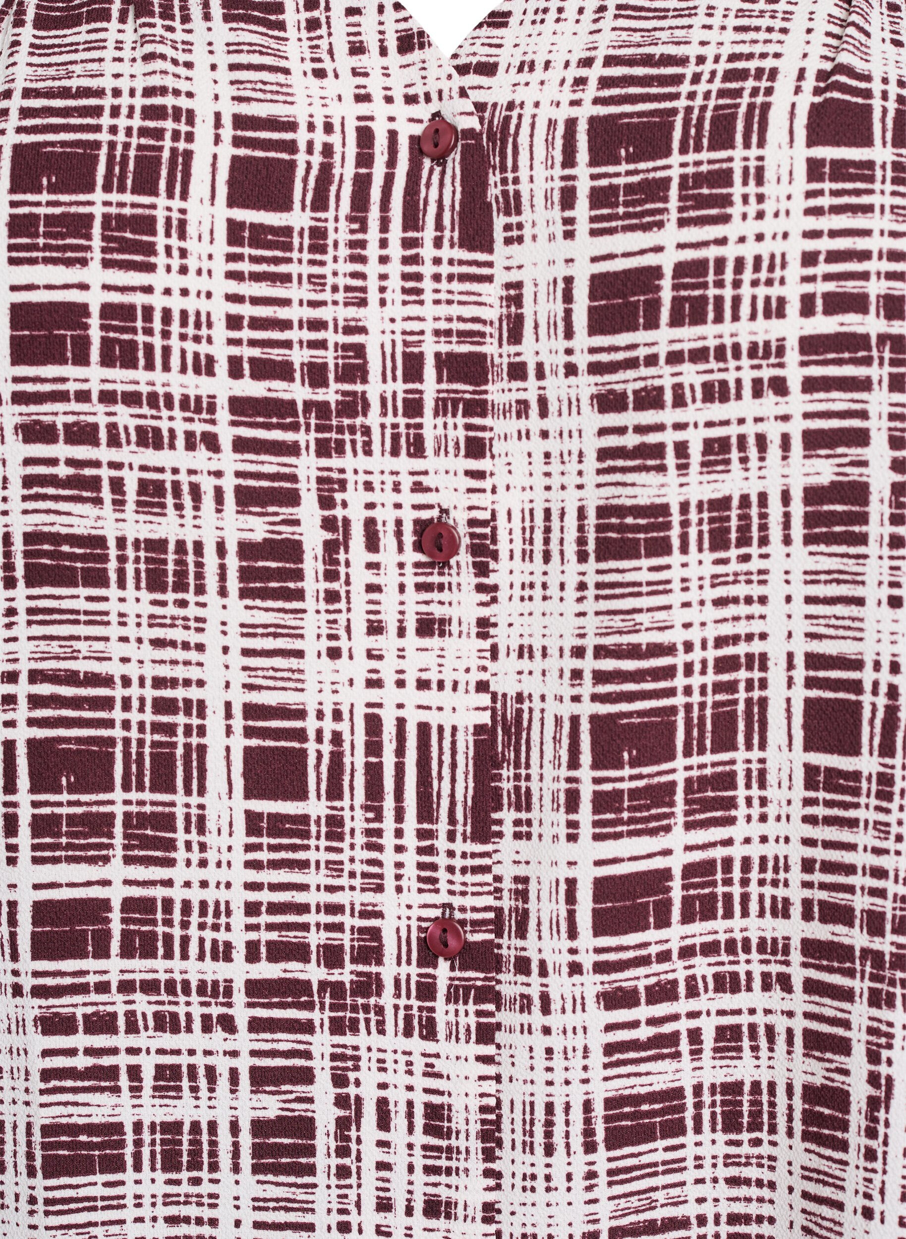 Zizzi Skjortblus med halvl&aring;nga &auml;rmar, M&ouml;rk Bordeaux, Packshot image number 2