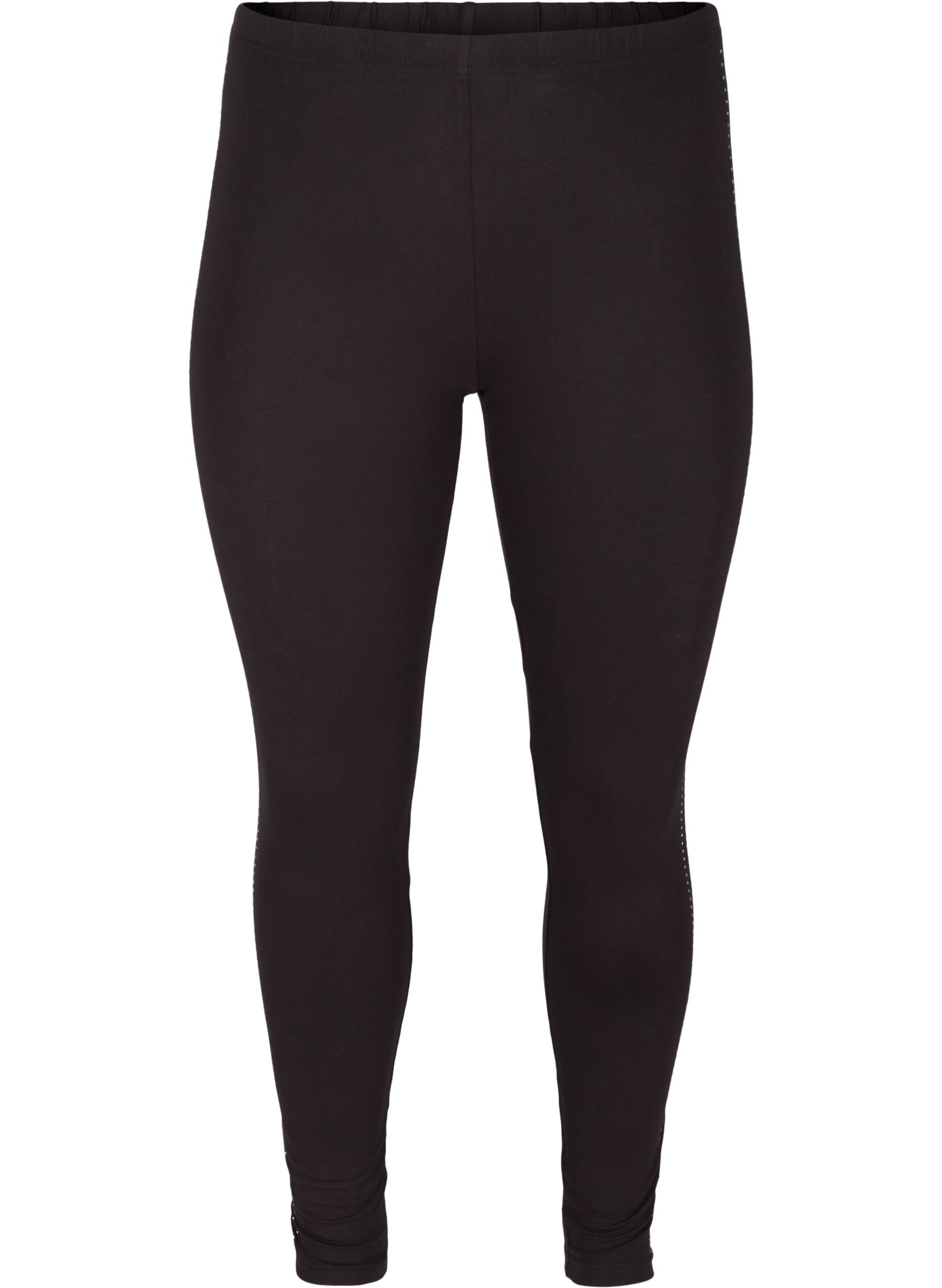 Zizzi Leggings i viskos med strass, Black, Packshot image number 0