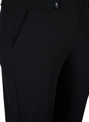 Byxor med fickor och dekorativa knappar, Black, Packshot image number 2