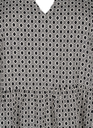 FLASH - A-linjeformad klänning med tryck, Black White Graphic, Packshot image number 2