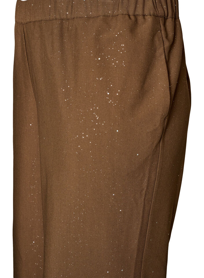 Byxor med glitter och vida ben, Brun, Packshot image number 2