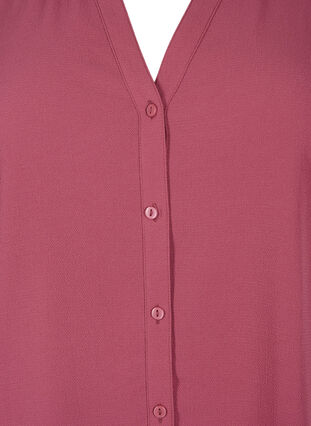 Skjortblus med 3/4 ärmar och volangkrage, Dry Rose, Packshot image number 2