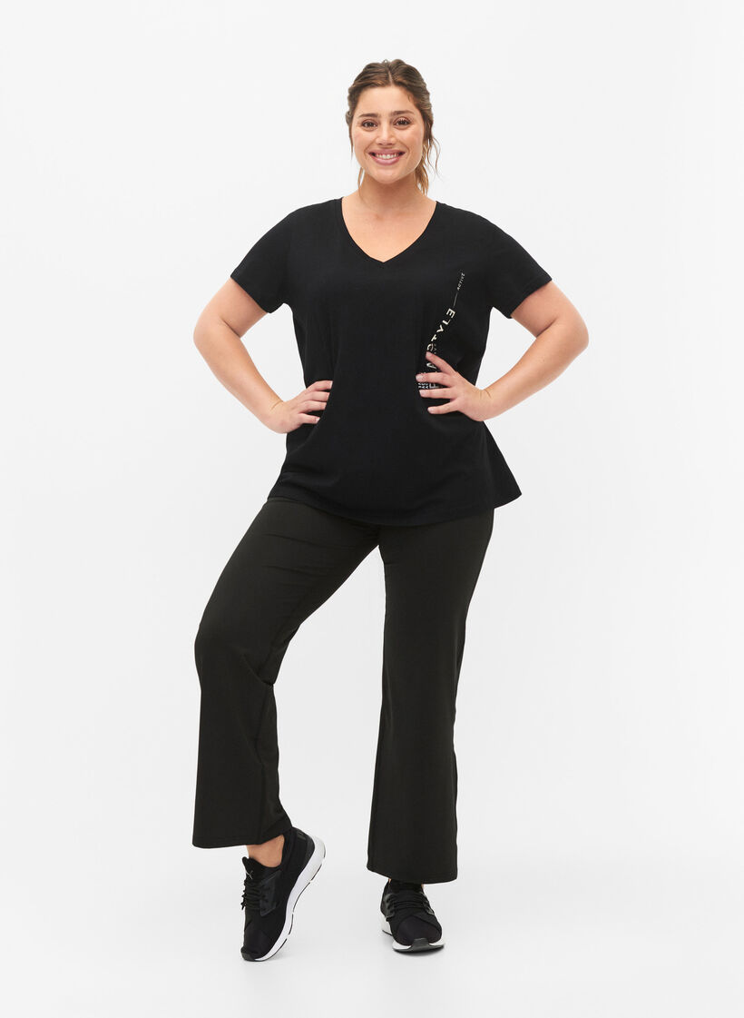 Tränings t-shirt i bomull med tryck, Black w. Playstyle, Model image number 2