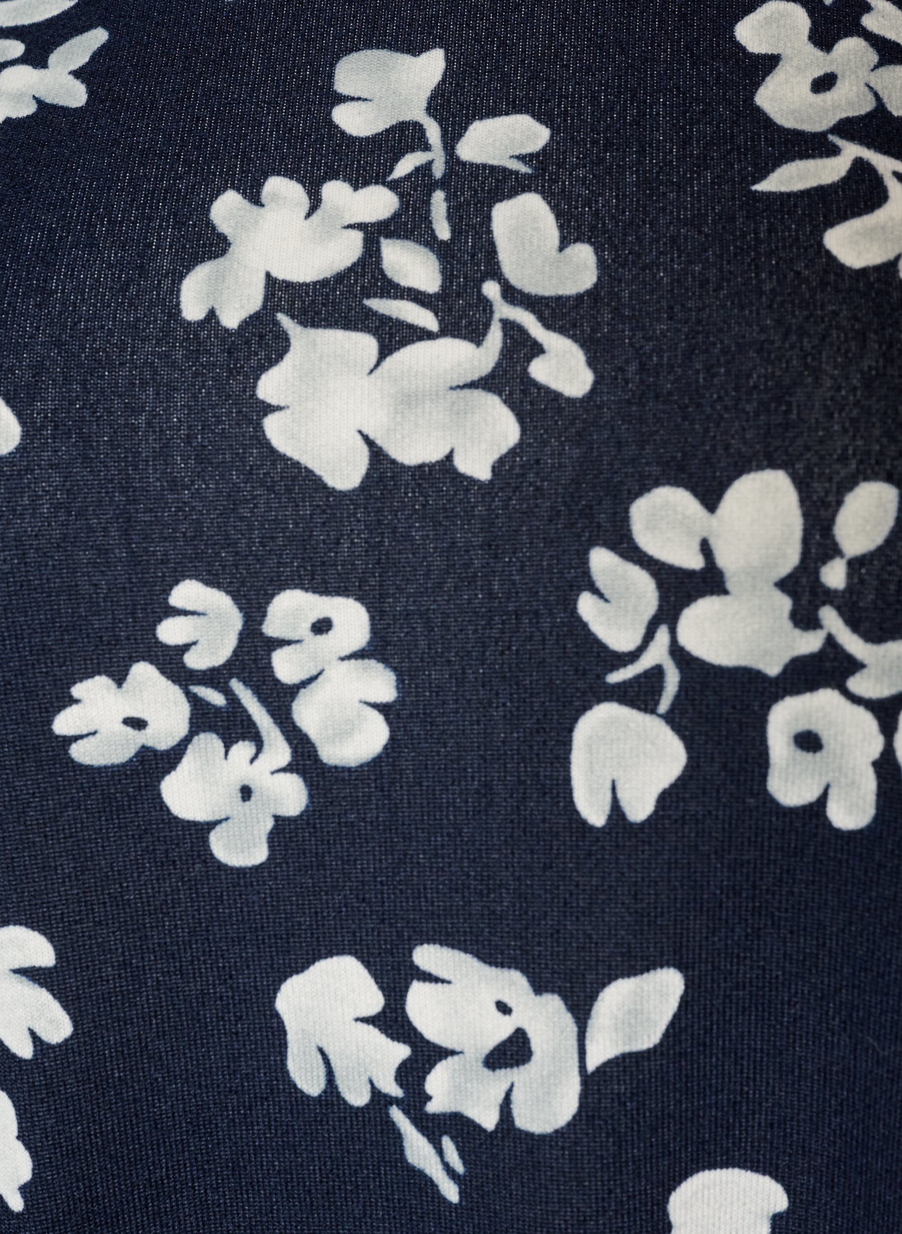 ZizziBlommig blus med l&aring;nga &auml;rmar, Bl&aring;, Packshot image number 2