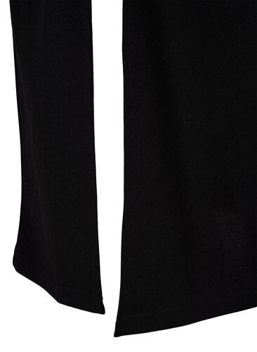 Rynkad midikjol med slits, Black, Packshot image number 3