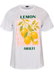 T-shirt i bomull med tryck, Vit