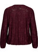 Skir blus med blommig textur och l&aring;nga &auml;rmar, R&ouml;d, Packshot image number 1