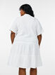 Kort a-linjeformad kl&auml;nning i bomullsmuslin, Vit, Model image number 2