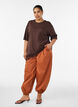 T-shirt med asymmetrisk spetskant, Brun, Model image number 1