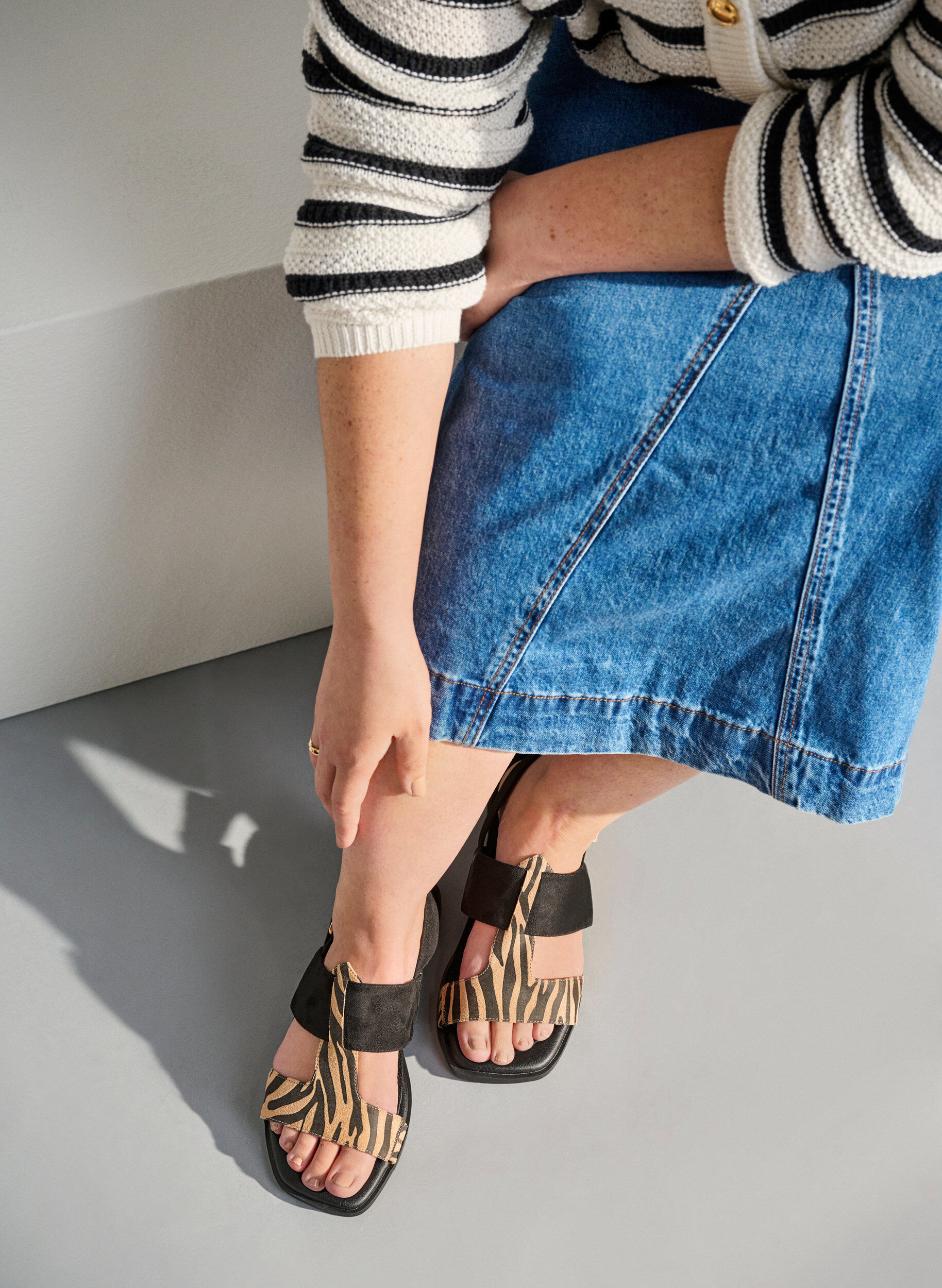 Zizzi Wide fit - Sandaler med breda remmar, Svart, Image image number 0