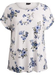 T-shirt med blommigt tryck, Vanilla