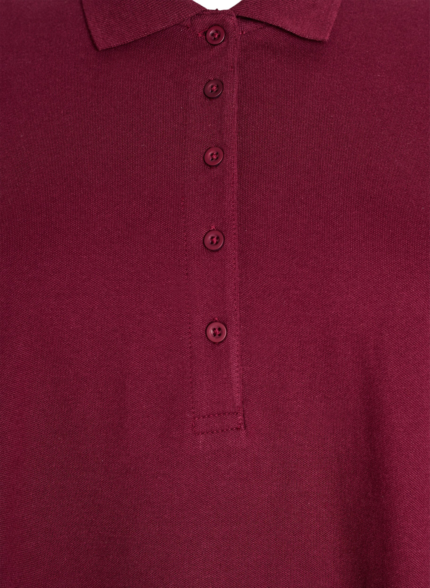 Zizzi Kort A-linjeformad polokl&auml;nning, M&ouml;rk Bordeaux, Packshot image number 2