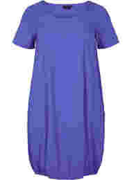 Kortärmad klänning i bomull, Dazzling Blue