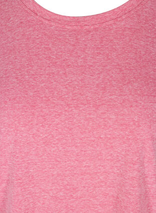 Melerad t-shirt i bomull, Fuchsia Purple Mel. , Packshot image number 2