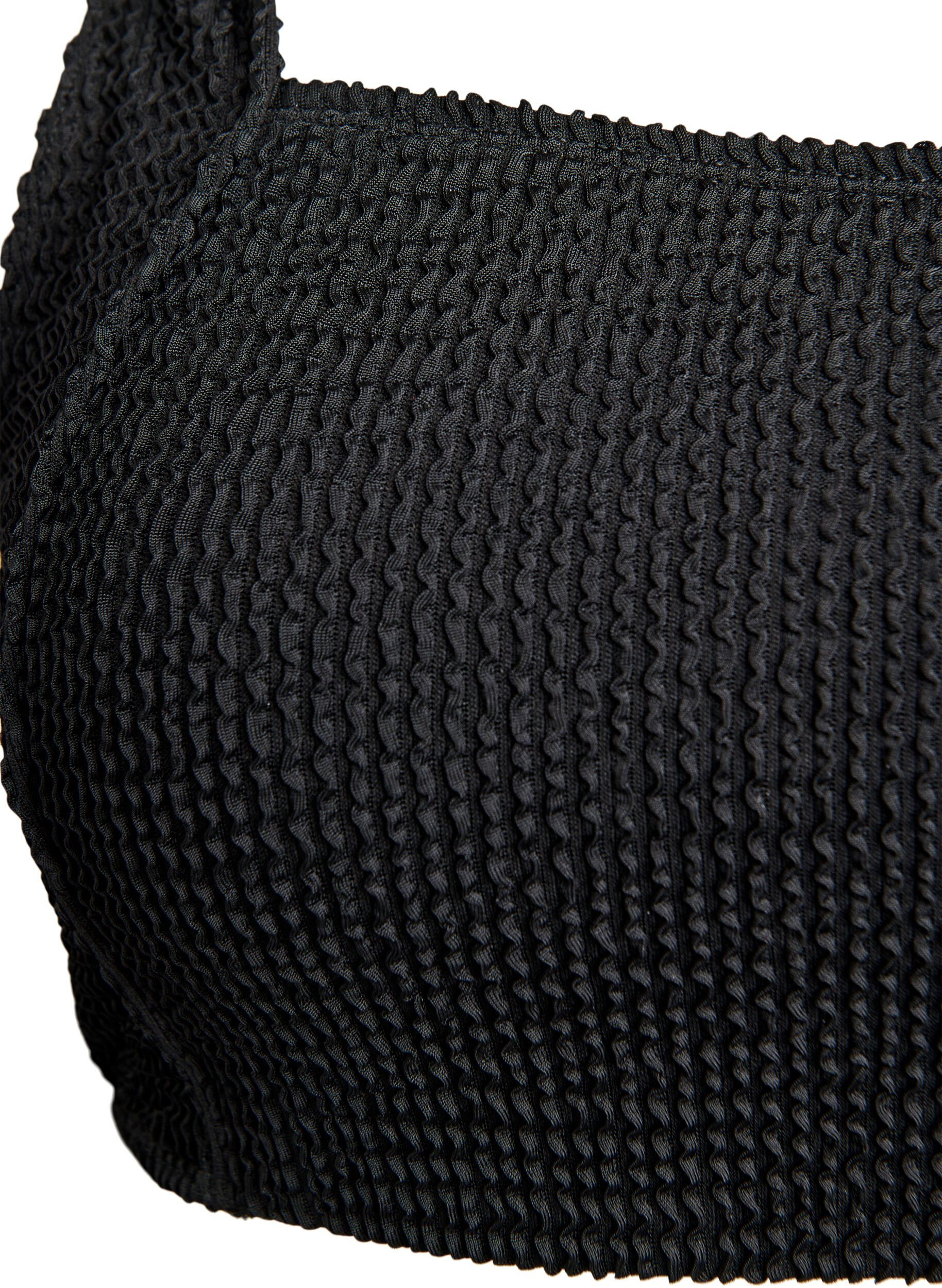 Zizzi Bikinitopp i cr&ecirc;pe med justerbara axelband, Svart, Packshot image number 2