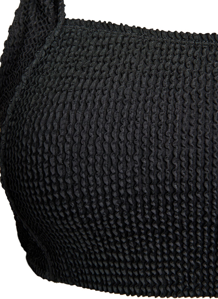 Bikinitopp i crêpe med justerbara axelband, Svart, Packshot image number 2