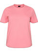 T-shirt i bomull med v&aring;giga kontrasterande kanter, Rosa, Packshot image number 0
