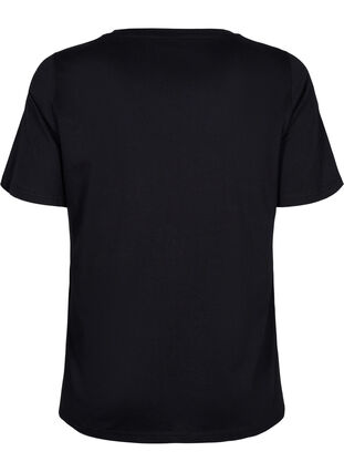 T-shirt med nitar i ekologisk bomull, Black Owl, Packshot image number 1