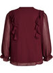 Skir blus med volanger och knytning, R&ouml;d, Packshot image number 1