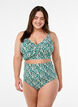 Bikinitopp med blommigt tryck och volangdetaljer, Gr&ouml;n, Model image number 1