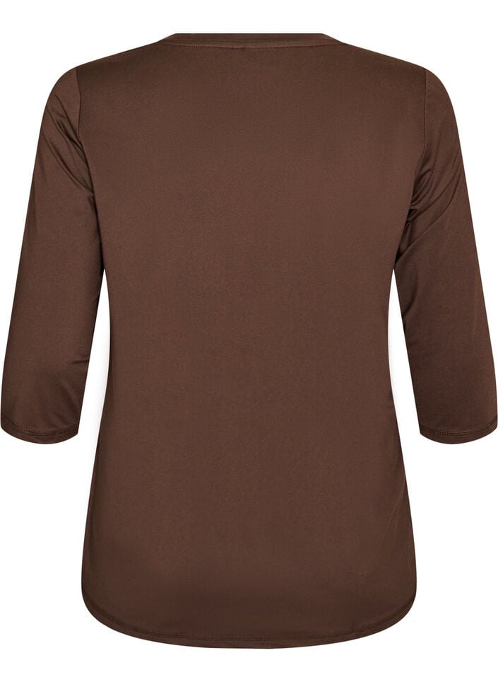 Tr&auml;ningstr&ouml;ja med 3/4 &auml;rmar, Brun, Packshot image number 1