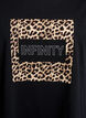 T-shirt med leopardmönster och text, Black Leo, Packshot image number 2