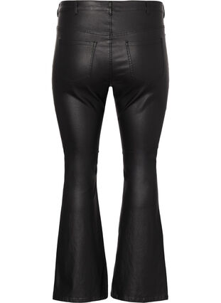 Coated Ellen-jeans med bootcut, Black, Packshot image number 1