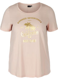 T-shirt i bomull med tryck, Rose Smoke CALIFORN