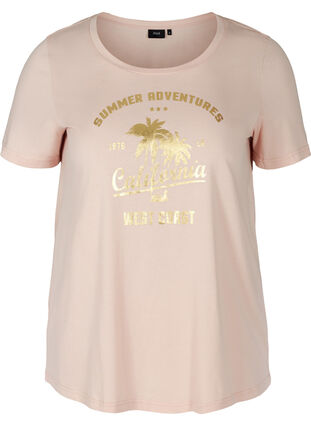 T-shirt i bomull med tryck, Rose Smoke CALIFORN, Packshot image number 0