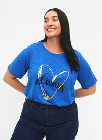 T-shirt från FLASH med tryck, Princess Blue, Model