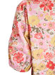 Blommig blus med h&aring;lbroderi och V-ringning, Rosa, Packshot image number 3