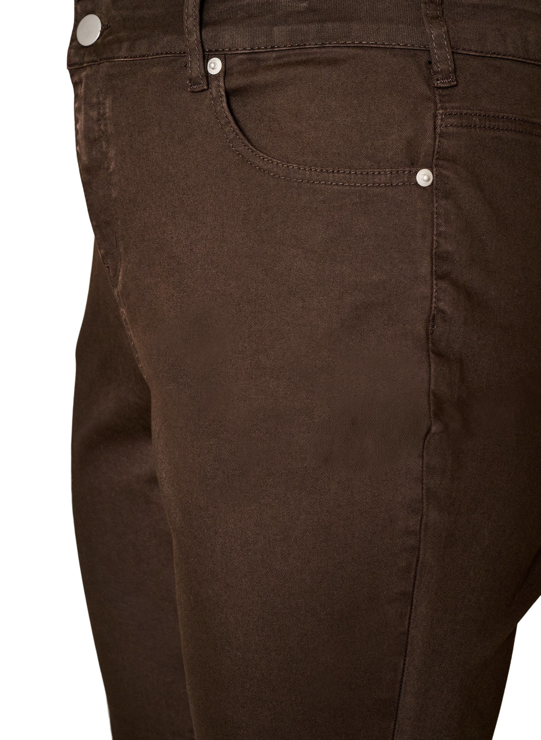ZizziEllen bootcut-jeans i f&auml;rgad denim, Brun, Packshot image number 2