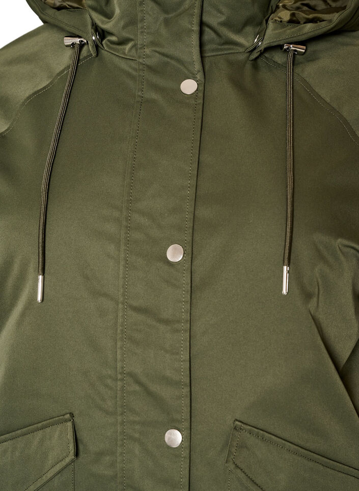 Vadderad parkas med avtagbar huva, Gr&ouml;n, Packshot image number 2