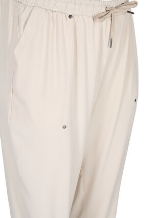 Byxor med fickor och resårkant, Warm Sand, Packshot image number 2