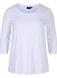 Bas t-shirt med 3/4 ärmar, Bright White