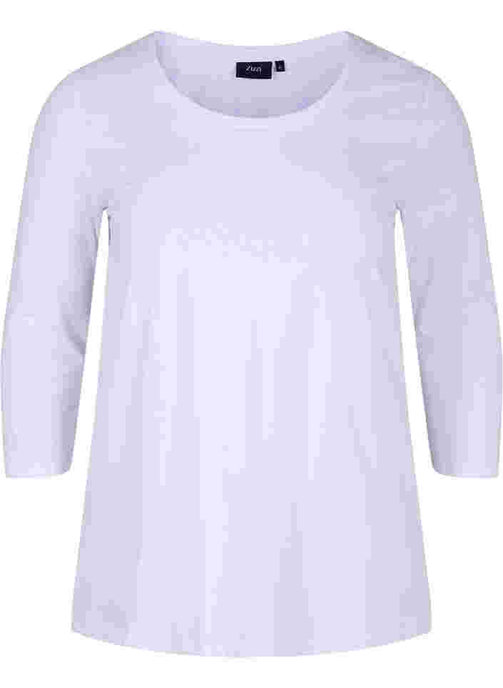 Bas t-shirt med 3/4 ärmar, Bright White