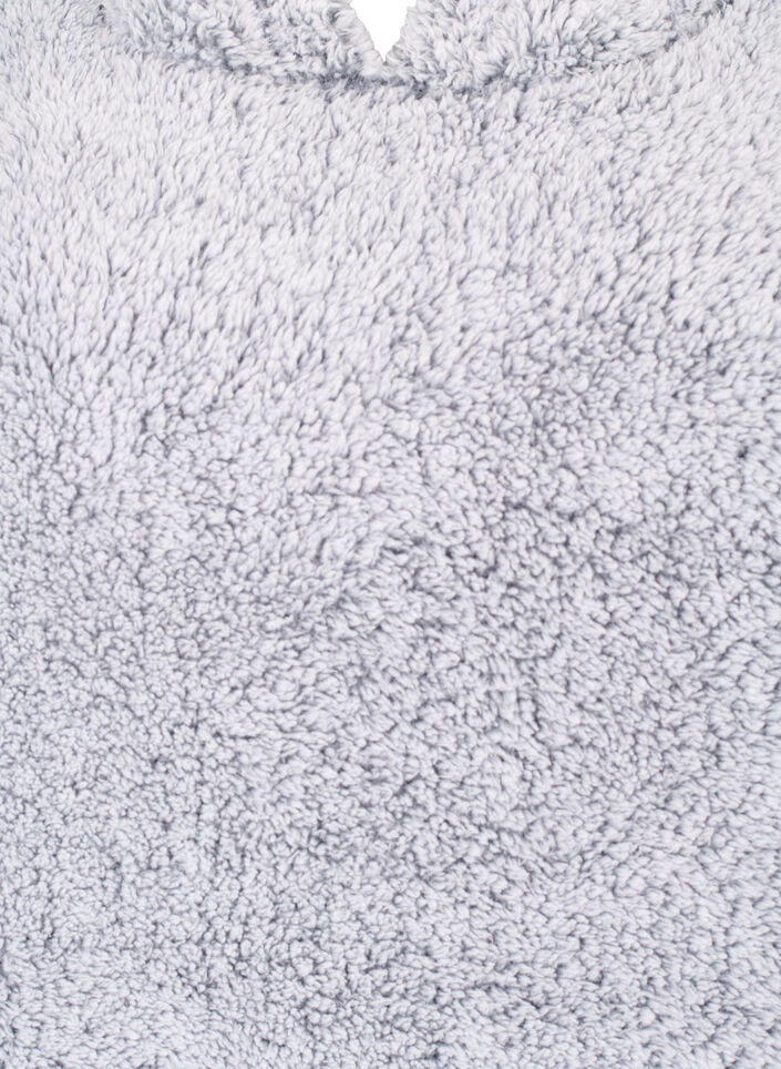 Rymlig kl&auml;nning i teddy med ficka, Grey Melange, Packshot image number 2