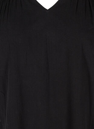 Kortärmad tunika i bomull, Black, Packshot image number 2
