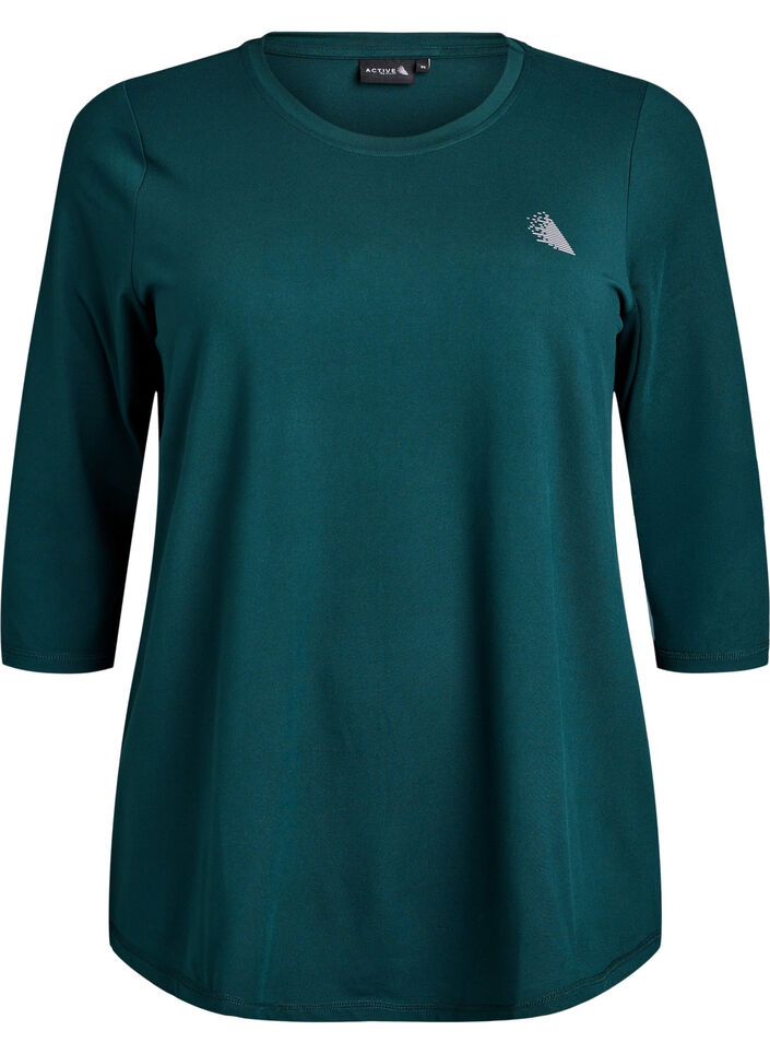 Tr&auml;ningsblus med trekvarts&auml;rm, Gr&ouml;n, Packshot image number 0