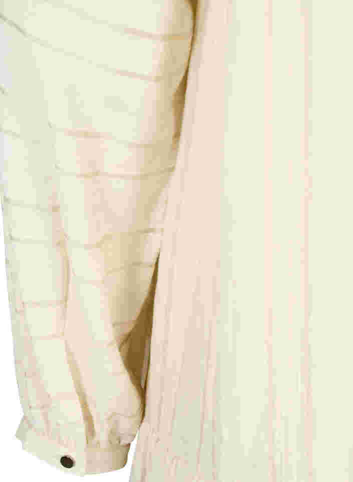 Mönstrad tunika med knappar och långa ärmar, Fog, Packshot image number 3