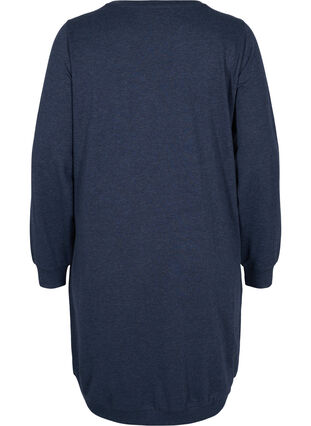 Sweatshirtklänning med långa ärmar, Navy Blazer Mel, Packshot image number 1