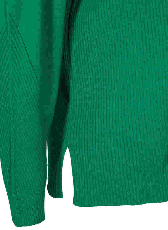 Stickad blus med ribbad struktur, Jolly Green Mel., Packshot image number 3