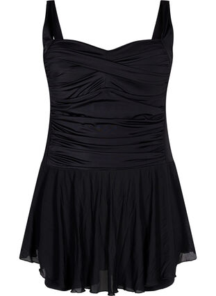 Badklänning med kjol och innershorts, Black, Packshot image number 0