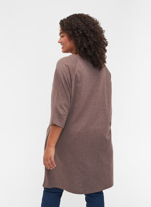 Kampanjvara – Sweatshirtklänning i bomull med fickor och 3/4-ärmar, Iron Melange, Model image number 1