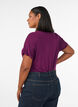 Bas-t-shirt med v-ringning i viskos, Lila, Model image number 2