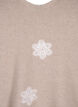 Stickad blus med broderade blommor, Simply Taupe Mel., Packshot image number 2