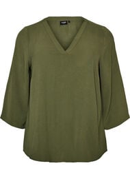 Blus med 3/4-&auml;rm, Gr&ouml;n