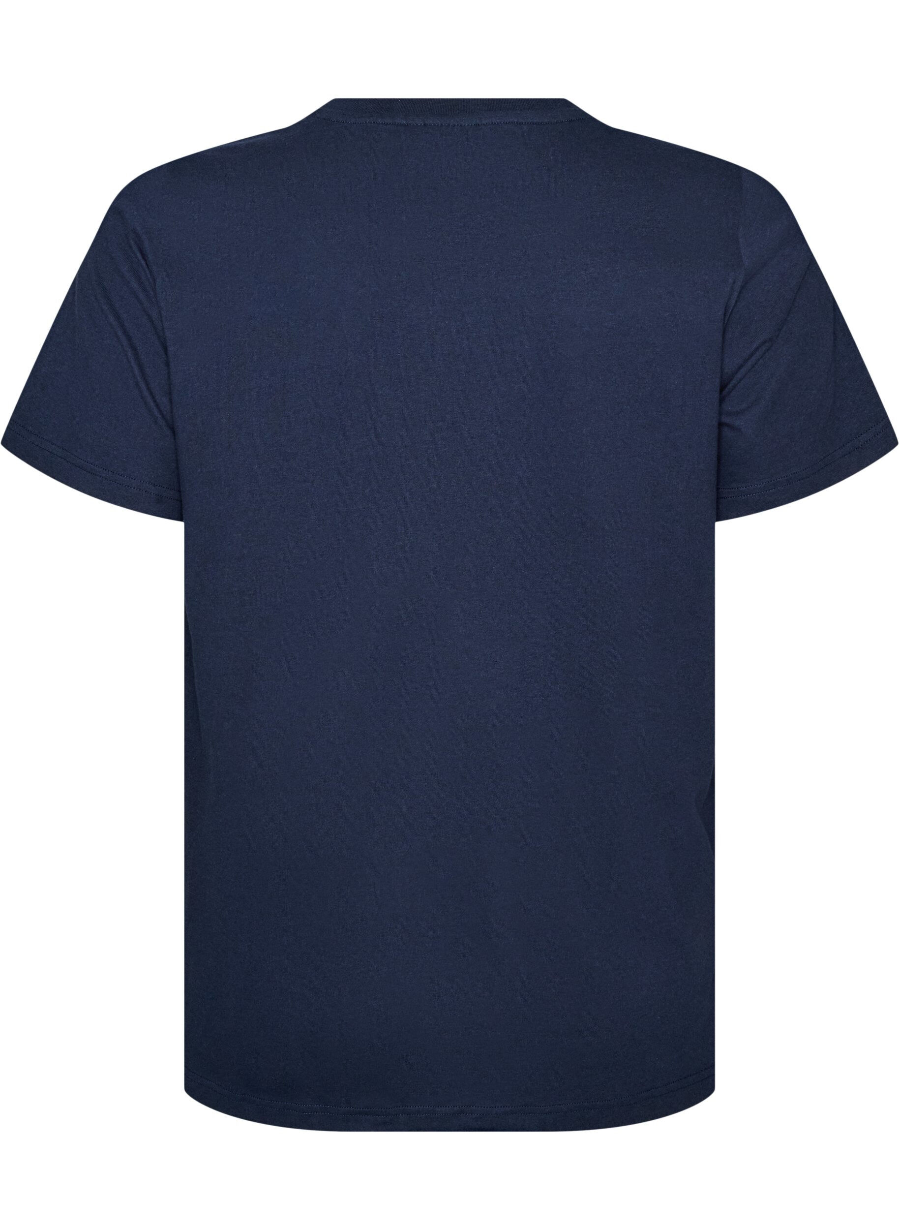 ZizziT-shirt i ekologisk bomull med nallebj&ouml;rnsmotiv, Bl&aring;, Packshot image number 1